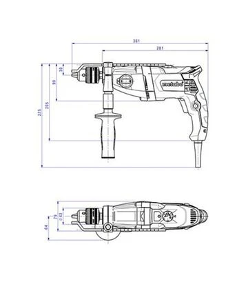 Дриль ударний Metabo SBE 780-2 Futuro Plus, 780 Вт, кейс (600781500) - фото 3