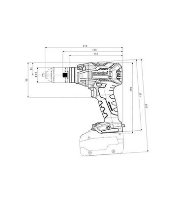 Дриль-шуруповерт ударний акумуляторний Metabo SB 18 LTX BL I, 2x4 А*Год, кейс (602360500) - фото 2