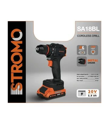 Шуруповерт аккумуляторный Stromo SA-18BL (300181) - фото 2