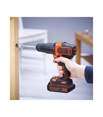 Дриль-шурупокрут ударний акумуляторний BLACK+DECKER BDCHD18KB, 18 В, 1,5 Агод - фото 3