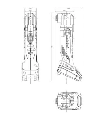 Реноватор аккумуляторный Metabo MT 18 LTX, 18 В, 2x2 А*Год (613021510) - фото 2