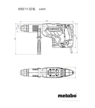 Перфоратор комбинированный Metabo KHEV 11-52 BL, SDS-Max, 1500 Вт, кейс (600767500) - фото 3