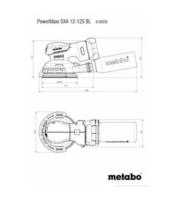 Шлифмашина эксцентриковая аккумуляторная Metabo PowerMaxx SXA 12-125 BL, без АКБ и ЗУ (602035840) - фото 2