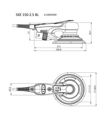 Шлифмашина эксцентриковая Metabo SXE 150-2,5 BL, 350 Вт, 150 мм (615025000) - фото 3
