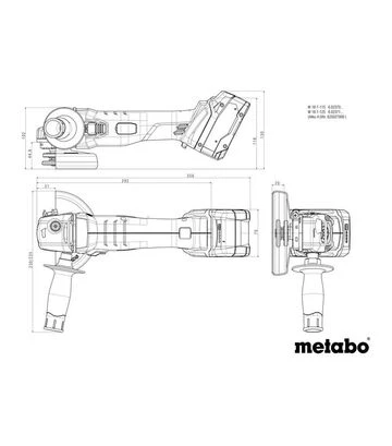 Кутова шліфмашина акумуляторна Metabo W 18 7-125, без АКБ та ЗП, metaBOX (602371840) - фото 2