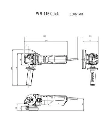 Кутова шліфмашина Metabo W 9-115 Quick, 900 Вт (600371000) - фото 2