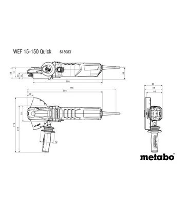 Кутова шліфмашина Metabo WEF 15-150 Quick, 1550 Вт + диски (613083000) - фото 2