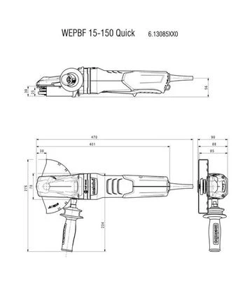 Кутова шліфмашина Metabo WEPBF 15-150 Quick, 1550 Вт + диски (613085000) - фото 2