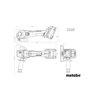 Кутова шліфмашина акумуляторна Metabo W 18 L BL 9-125, без АКБ та ЗП (602374860) - фото 2