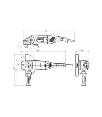 Кутова шліфмашина Metabo W 22-230 MVT, 2200 Вт, 230 мм (606462000) - фото 2