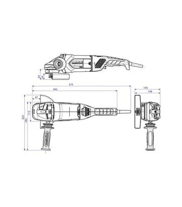 Угловая шлифмашина Metabo WE 22-180 MVT, 2200 Вт, 180 мм (606463000) - фото 2