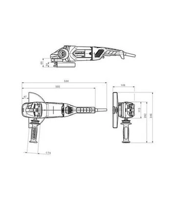 Кутова шліфмашина Metabo WEA 26-230 MVT Quick, 2600 Вт, 230 мм, автобаланс (606476000) - фото 2