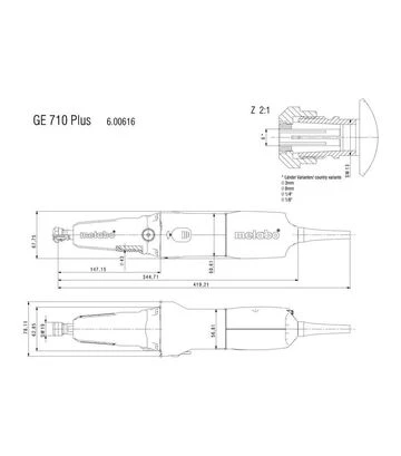 Пряма шліфмашина Metabo GE 710 PLUS, 710 Вт (600616000) - фото 3