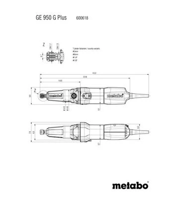 Пряма шліфмашина Metabo GE 950 G PLUS, 950 Вт (600618000) - фото 2