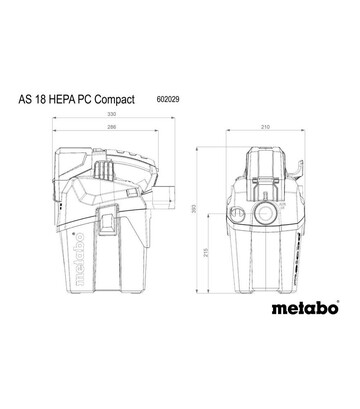 Пылесос строительный аккумуляторный Metabo AS 18 HEPA PC Compact 18 В, без АКБ и ЗУ (602029850) - фото 2