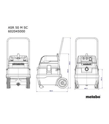 Пилосос будівельний Metabo ASR 50 M SC, 1400 Вт (602045000) - фото 3