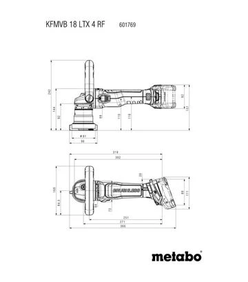 Фрезер кромковий акумуляторний Metabo KFMVB 18 LTX 4 RF, 18 В, без АКБ та ЗП, metaBOX (601769840) - фото 2