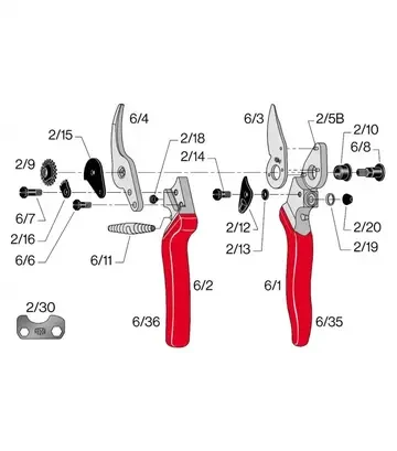 Набір Felco 6/3-1 (ріжуче лезо + пружина та ключ) для секаторів Felco 6, 12, 6СС - фото 2
