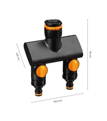 Трійник для крана Fiskars Comfort на 2 виходи, з клапанами (1070577) - фото 2