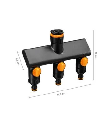 Тройник для крана Fiskars Comfort на 3 выхода, с клапанами (1070578) - фото 2