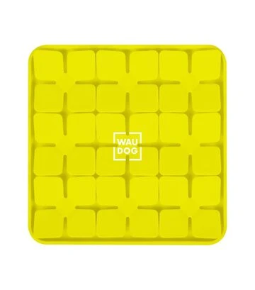 Миска-килимок для собак і котів WAUDOG Silicone для пошуку корму, жовта, 205х205х17 мм - фото 2