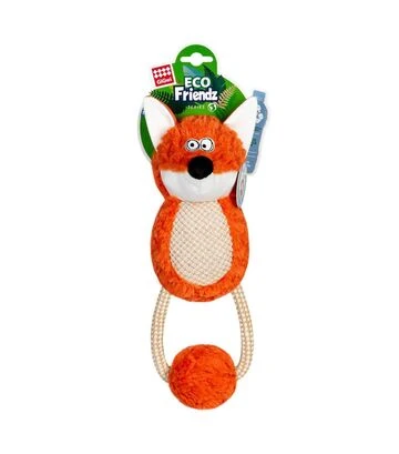 Игрушка для собак GiGwi Eco Friendz Лиса с пищалкой и веревкой, 30 см - фото 2