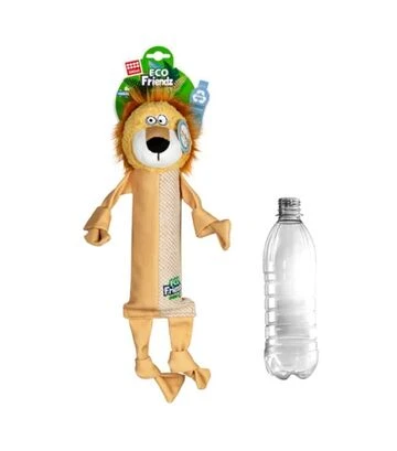 Игрушка для собак GiGwi Eco Friendz Лев с пластиковой бутылкой и пищалкой, 39 см - фото 2