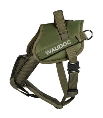 Шлея для служебных собак WAUDOG PRO-2 обхват 35-45 см, светоотражающая, металлический фастекс, хаки - фото 2
