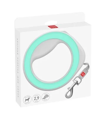 Повідець-рулетка для собак WAUDOG R-leash до 40 кг, круглої форми, світловідбивний, салатовий, 2,9 м - фото 2