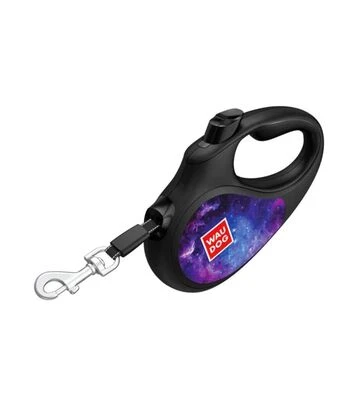 Повідець-рулетка для собак WAUDOG R-leash NASA21, до 15 кг, світловідбивний, чорний, 5 м - фото 2