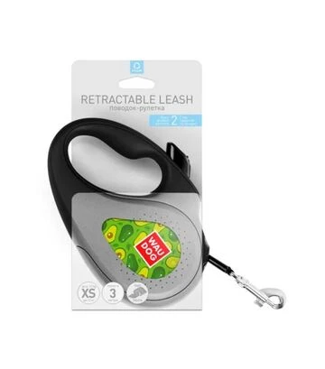 Повідець-рулетка для собак WAUDOG R-leash Авокадо, до 12 кг, світловідбивний, чорний, 3 м - фото 2