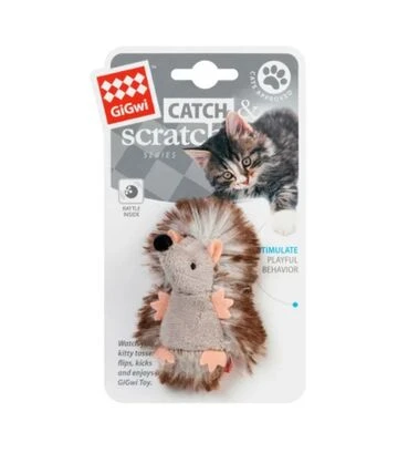 Игрушка для кошек GiGwi Catch&Scratch Ежик с погремушкой, 7 см - фото 2