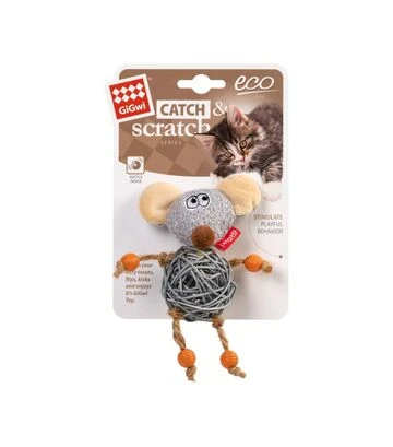 Игрушка для кошек GiGwi Catch&Scratch Мышка с колокольчиком, 8 см - фото 2