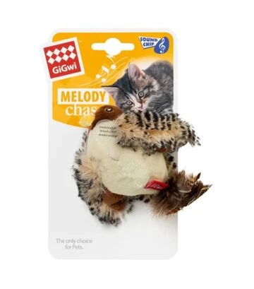 Игрушка для кошек GiGwi Melody Chaser Птичка со звуковым чипом, 13 см - фото 2