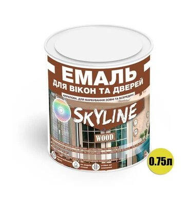 Эмаль акриловая SkyLine Wood для окон и дверей Белая, 0,75 л - фото 2