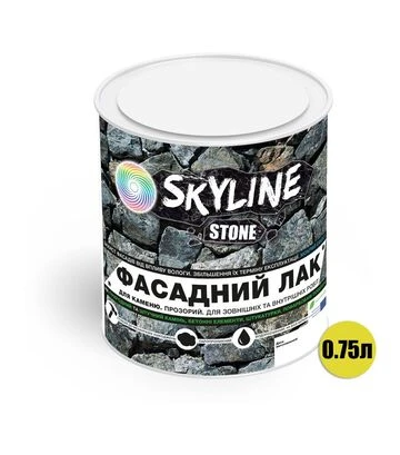 Лак акриловий фасадний SkyLine Stone для каменю з мокрим ефектом Глянцевий, 0,75 л - фото 2