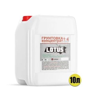 Ґрунтовка акрилова зміцнювальна Lotus Біла, 10 л (Концентрат, 1:4) - фото 2