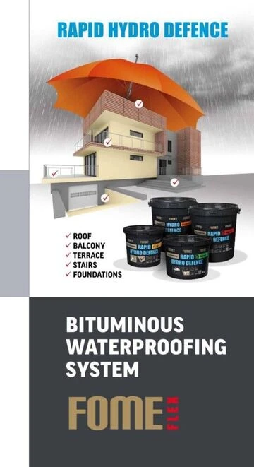 Ґрунтовка бітумно-полімерна Fome Flex Rapid Hydro Defence Primer, Чорна, 9 кг - фото 3