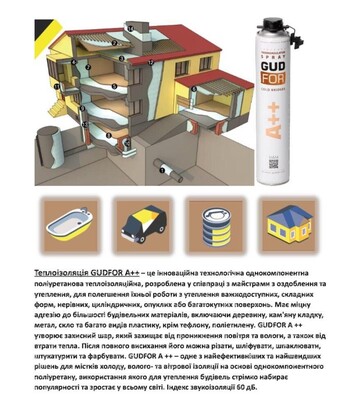 Пена теплоизоляционная пистолетная Gudfor A++, 850 мл - фото 2