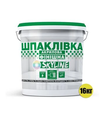 Шпаклівка акрилова фінішна SkyLine Білосніжна, 16 кг - фото 2