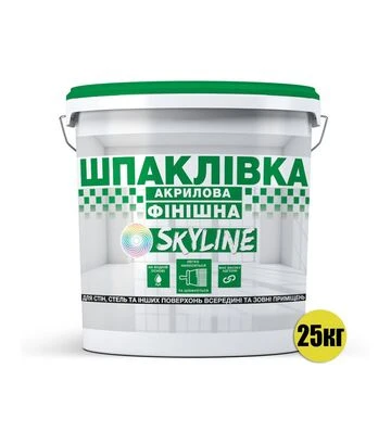 Шпаклівка акрилова фінішна SkyLine Білосніжна, 25 кг - фото 2