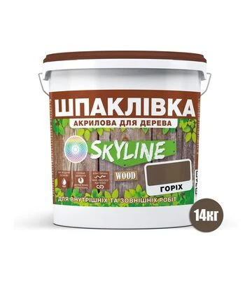 Шпаклівка акрилова SkyLine Wood для дерева Горіх, 14 кг - фото 2