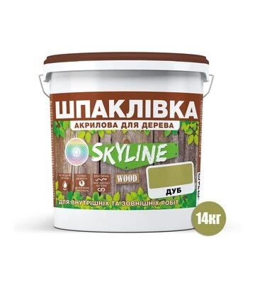 Шпаклівка акрилова SkyLine Wood для дерева Дуб, 14 кг - фото 2
