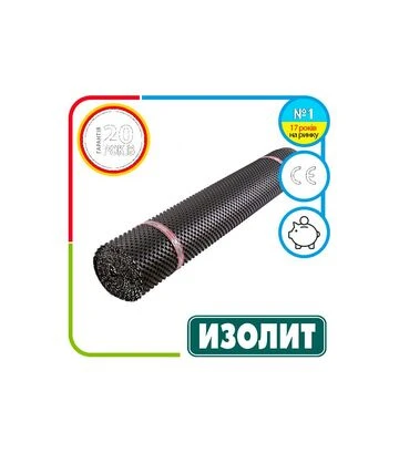 Геомембрана шипоподібна ІЗОЛІТ Profi 0,5 для дренажу та гідроізоляції, 20×1,5 м - фото 2