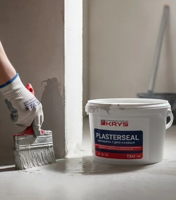 Гідроізоляція полімерно-акрилова KRYS PLASTERSEAL для внутрішніх робіт, Сірий, 7,5 кг - фото 3