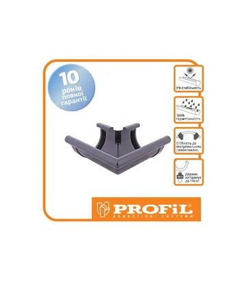 Кут PROFiL зовнішній 130/100, Графітовий 90° - фото 2
