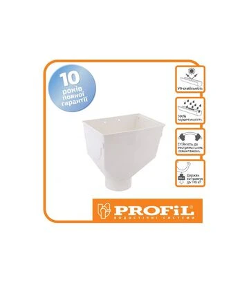 Горловина желоба PROFiL универсальная 130/100, Белая - фото 2