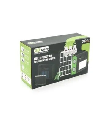 Фонарь переносной GD-C7, Solar charging, 3W, 1+1 режим, черный (GD-C7) - фото 3