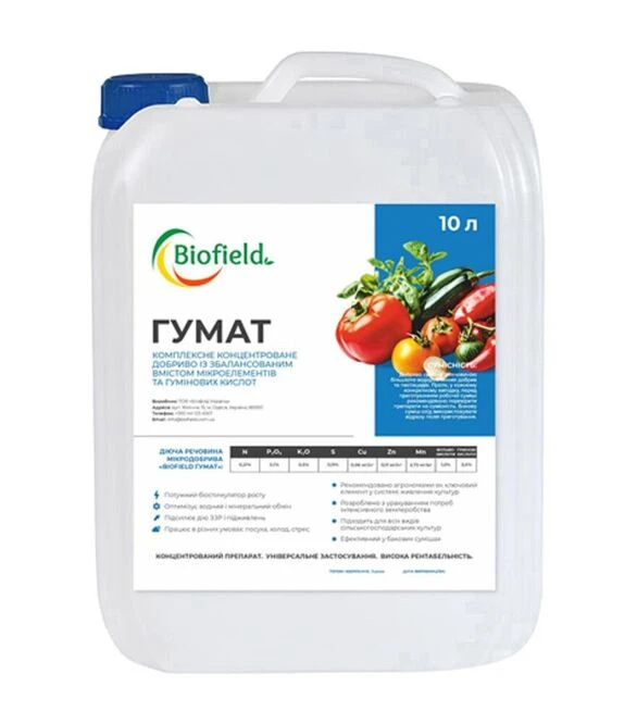 Биоудобрение Гумат, 10 л (BioField)