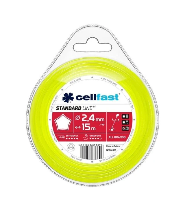 Леска для триммера Cellfast, звездочка 3 мм, 15 м (35-022)